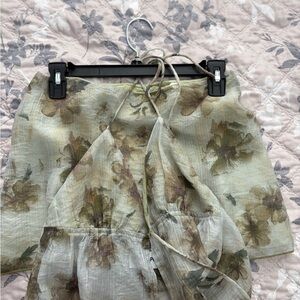 Princess Polly Green Floral Skirt Set